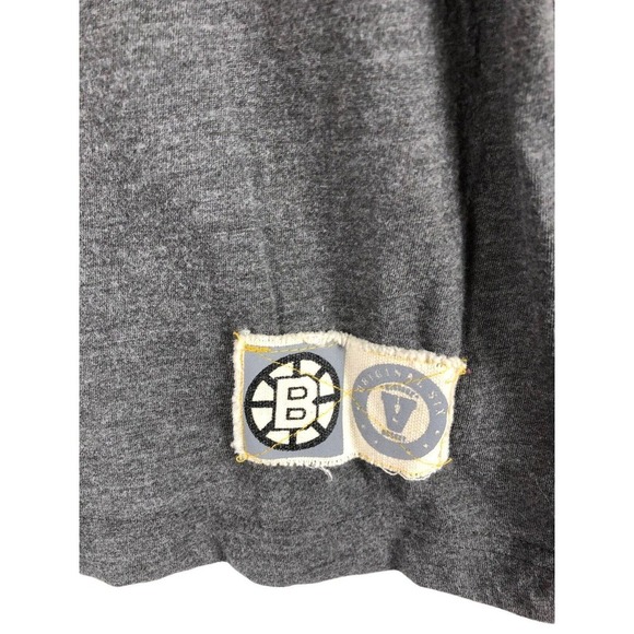 Boston Bruins T Shirt Large Gray Spell Out Logo NHL Mens Short Sleeve Knit - Picture 4 of 4